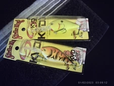 2 Strike King KVD 1.5 Flat Side Crankbaits DB Craw & Blk Back Chart