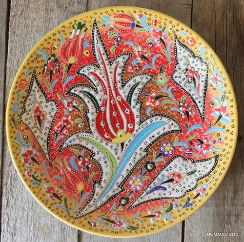 Intricate Turkish ceramic plates - 25cm,handmade, hand painted Ottoman designs - Picture 31 of 42