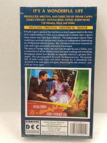 It's a Wonderful Life Film Classics VHS 1990 Christmas Movie SEALED - Picture 2 of 2