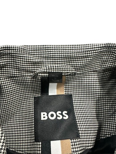 NEW Hugo Boss Mens Hanry Wing Slim Fit Wool Full Zip Jacket Black/White Size 44 - Picture 2 of 5
