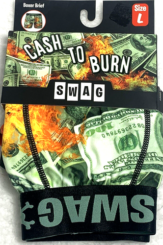 SWAG Boxer Brief Men's Large 34-36" Shorts Money Cash To Burn - 第 2/9 張圖片