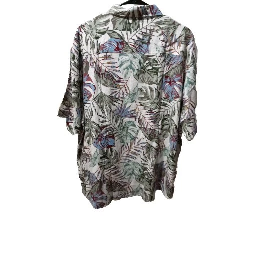 Kenneth Cole Hombre Camisa Manga Corta Estampado Tropical Hawaiano 2XL Lino Foto 2 de 4