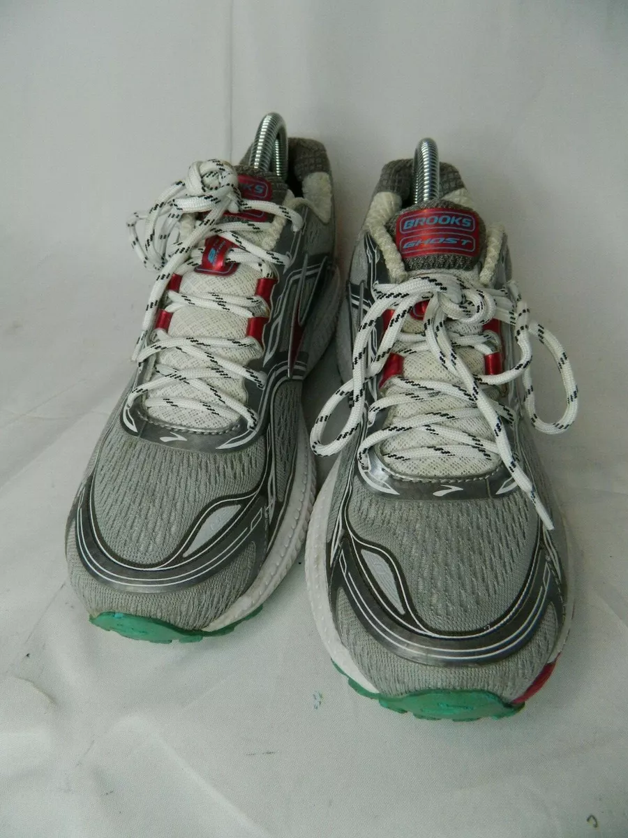 Brooks Ghost 8 8th Edition Silver Gray Blue Running Shoes Women s US 9 Medium