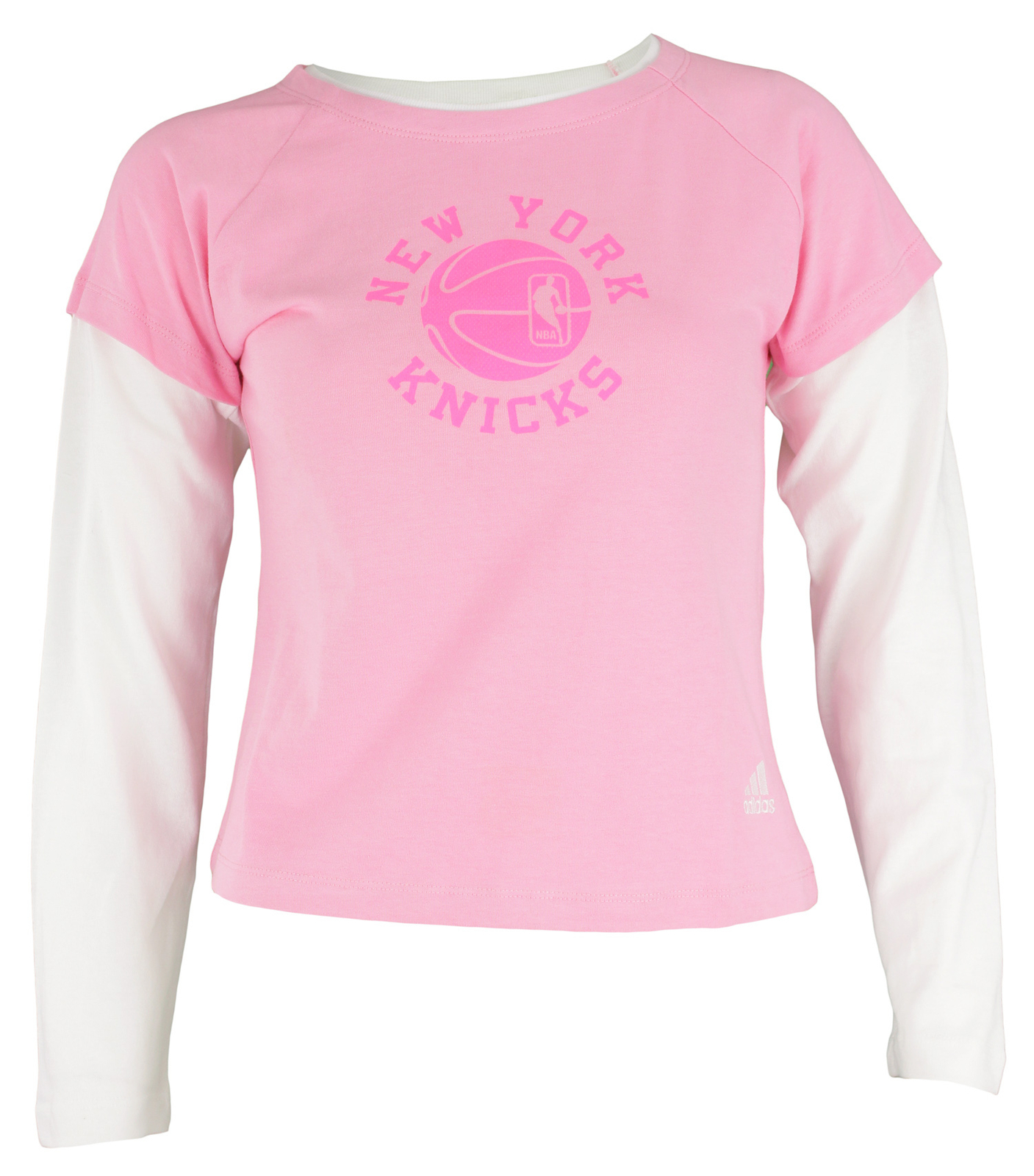 Футболка Adidas NBA Youth Girls New York Knicks с искусственным многослойным круглым вырезом L/S