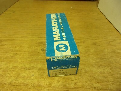 NEW Marathon 3N14-T5KK-C 1/4'' Sectional Terminal Blocks, Box of 77