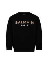 BALMAIN GIRLS LOGO SWEATSHIRT BLK BT4A60 930