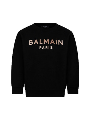 BALMAIN GIRLS LOGO SWEATSHIRT BLK  BT4A60 930