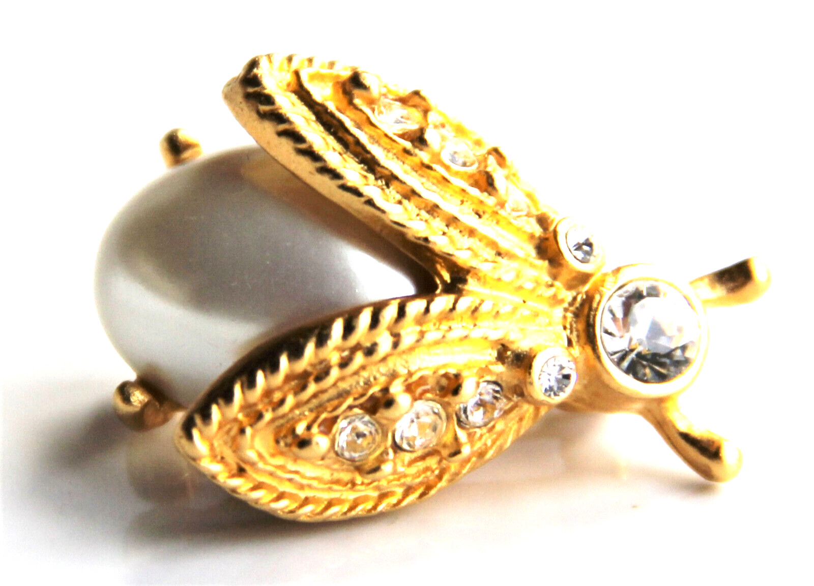 KJL Kenneth Jay Lane Gold Plated Faux Pearl Rhine… - image 5