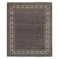 8'1" x 10' Black Coral Gray 175 KPSI Herrita Design Wool Hand Knotted Rug R65792