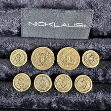 Nicklaus Set of 8 Bronze Toned Replacement Metal Shank Blazer Buttons 7