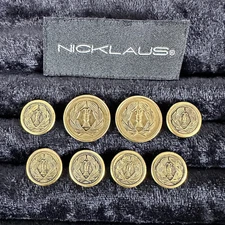 Nicklaus Set of 8 Bronze Toned Replacement Metal Shank Blazer Buttons (#7)