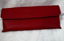 GUESS Red Eyeglasses Sunglasses Hard Case Magnetic Snap Faux Leather