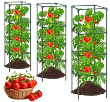 6Pack Tomato Cage, 57*15.4*15.4 Inches Garden Tomato Cages Plant Support Squa...