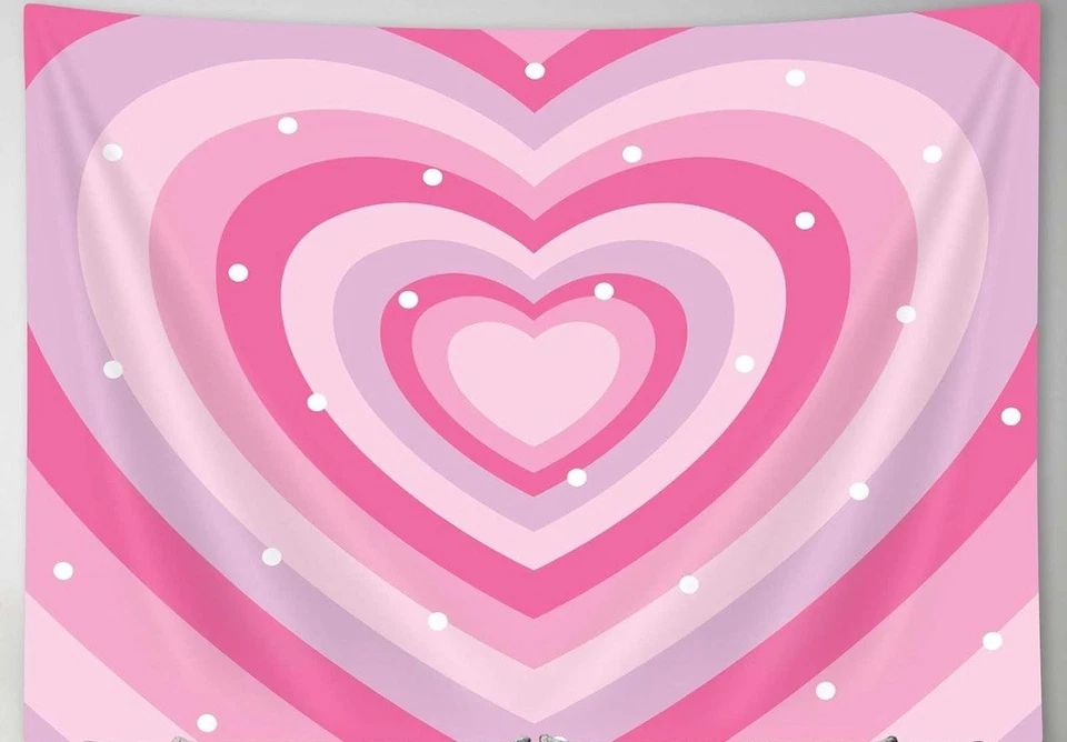 Banner de feliz aniversário meninas superpoderosas, fundo de coração rosa, 8 bolsas de guloseimas de herói - Imagem 2 de 3