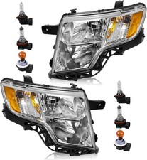 Headlight Assembly Compatible Ford Edge 2007-2010 Chrome
