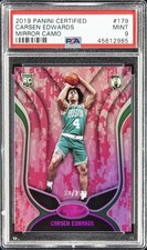 2019 PANINI CERT MIRROR CAMO #179 CARSEN EDWARDS 12/25 PSA 9