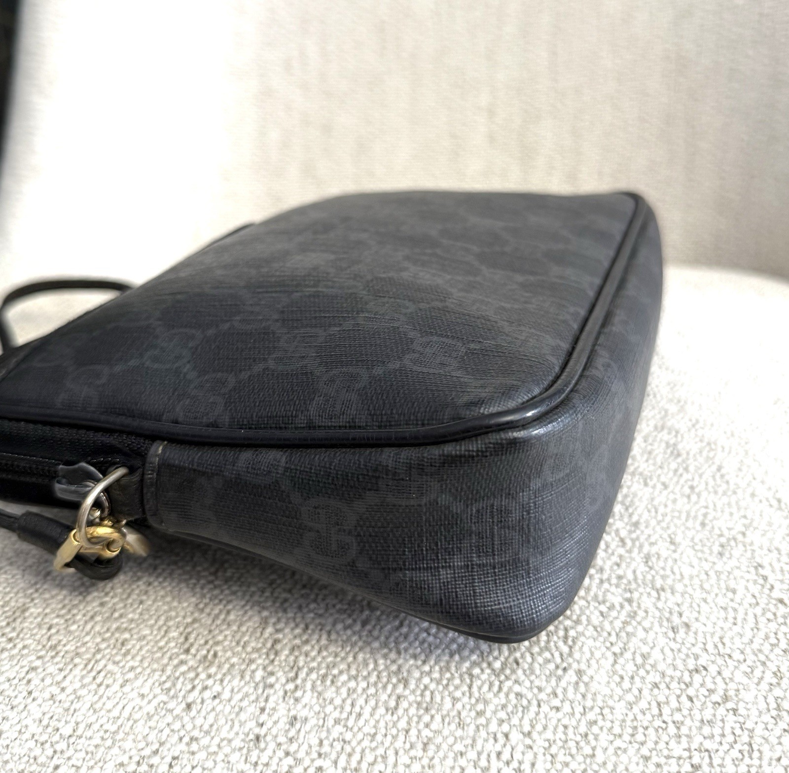 GUCCI Authentic Black Monogram Canvas Crossbody B… - image 9