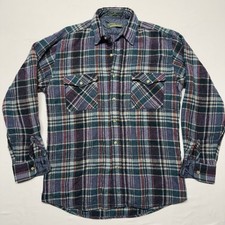 Vintage Sutter Creek By Levi Strauss Wool Blend Plaid Flannel Shirt Mens M