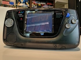 RARE Authentic Smoke Clear Black Sega Game Gear Console w Modern LCD US Seller