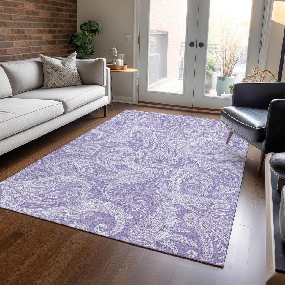 Lavender 3' x 5' Machine Washable Area Rug - Non-Slip Indoor & Outdoor Style - Image 4 of 4