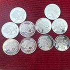 10 x 1 oz .999 Fine Silver Buffalo Rounds Lot - Total 10 oz - Round Shape Coins