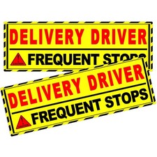 2 Pack Delivery Driver Car Magnet Signs, 10 x 4 inches, Red - 2