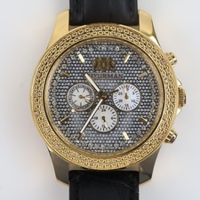 Men's Stainless Steel Diamond Watch Luxurman Raptor 46 mm