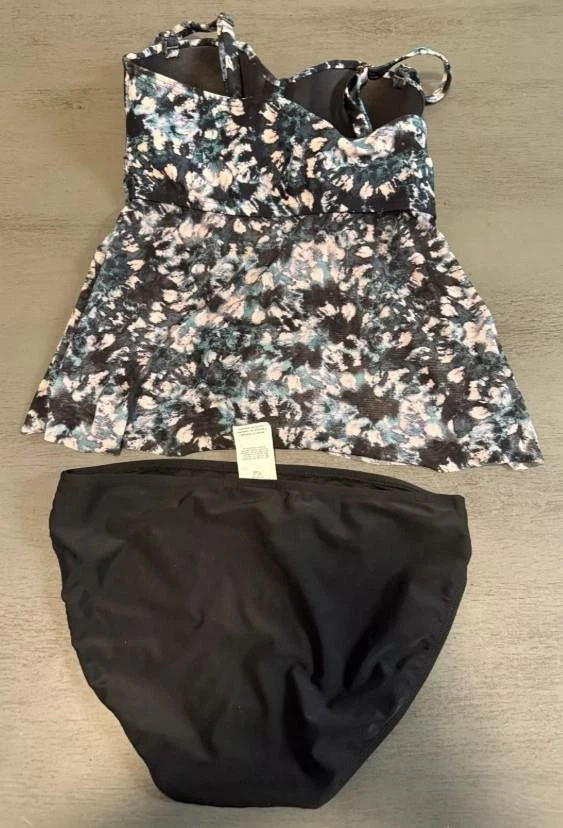 Черный размер 8 встроенный бюстгальтер на косточках с подкладкой 2 шт. купальник-танкини ISLAND ESCAPE - Изображение 4 из 4