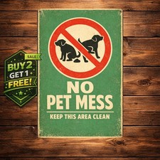 No Dog Poop Zone Yard Flat Art Metal Sign 8x12 Outdoor Garden Warning