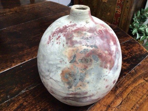 Wood and Smoked Fired Ceramic Pot - Picture 1 of 4