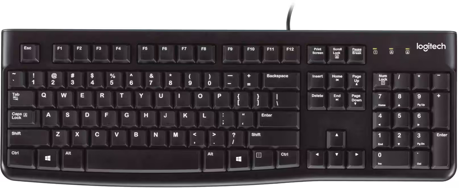 Logitech - K120 Full-size Wired Membrane Keyboard for PC wit