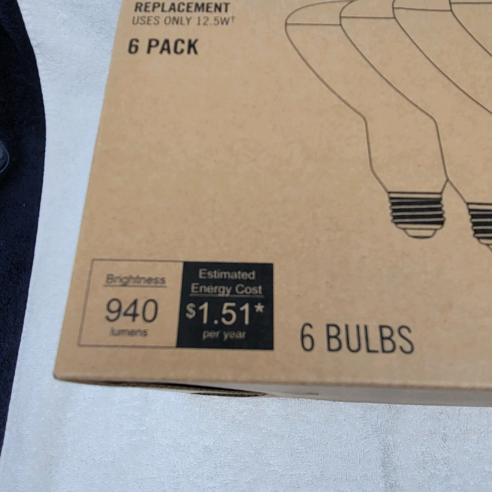 Flood Light Bulbs 6-Pk EcoSmart 940 Lm 75W Dmble BR40 Soft Wht Med Base New Open - Image 3 of 4