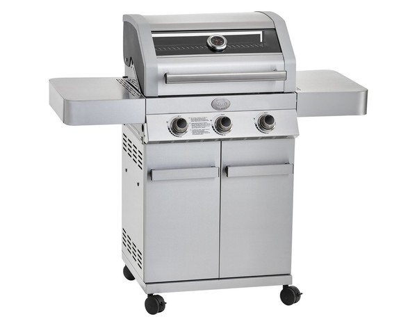 RöSle Grillen Gasgrill Bbq-Station Grillwagen Gourmet G3 Edelstahl 3 Brenner-image