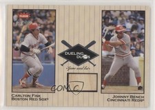 2002 Greats Dueling Duos Single Memorabilia Carlton Fisk Johnny Bench Relic s7f