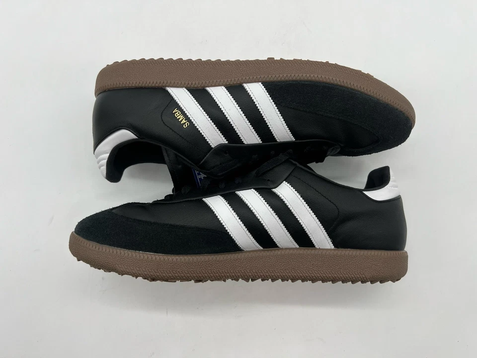 Мужские туфли для гольфа Adidas Samba без шипов 15 Cloud черные облачные белые резиновые JH6150. - Изображение 3 из 4