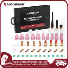 ARCCAPTAIN 49Pcs TIG Welding Torch Accessories Kit Nozzle Collets WP-17/18/26 US