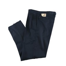Dickies D1874N Mens Pleated Work Pants Navy Blue 44UU Unhemmed New