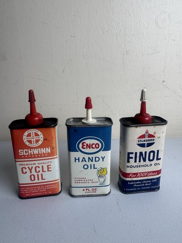 Vintage lot of 7 Advertising Oil Cans and Other Fluid Cans, Various Brands Empty - Picture 5 of 14
