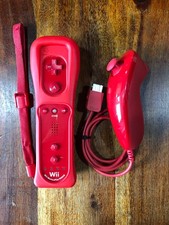 Controller WiiMote Originale con Motion Plus integrato Wii rosso e nunchuk