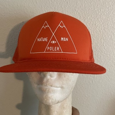 Poler Camp Vibes Venn Trucker Hat OrangeCasual Outdoors Summer Lightweight