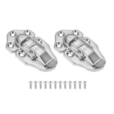 Retro Style Duckbilled Toggle Hasp Latch,2 Pack Small Metal Box Toggle Silver
