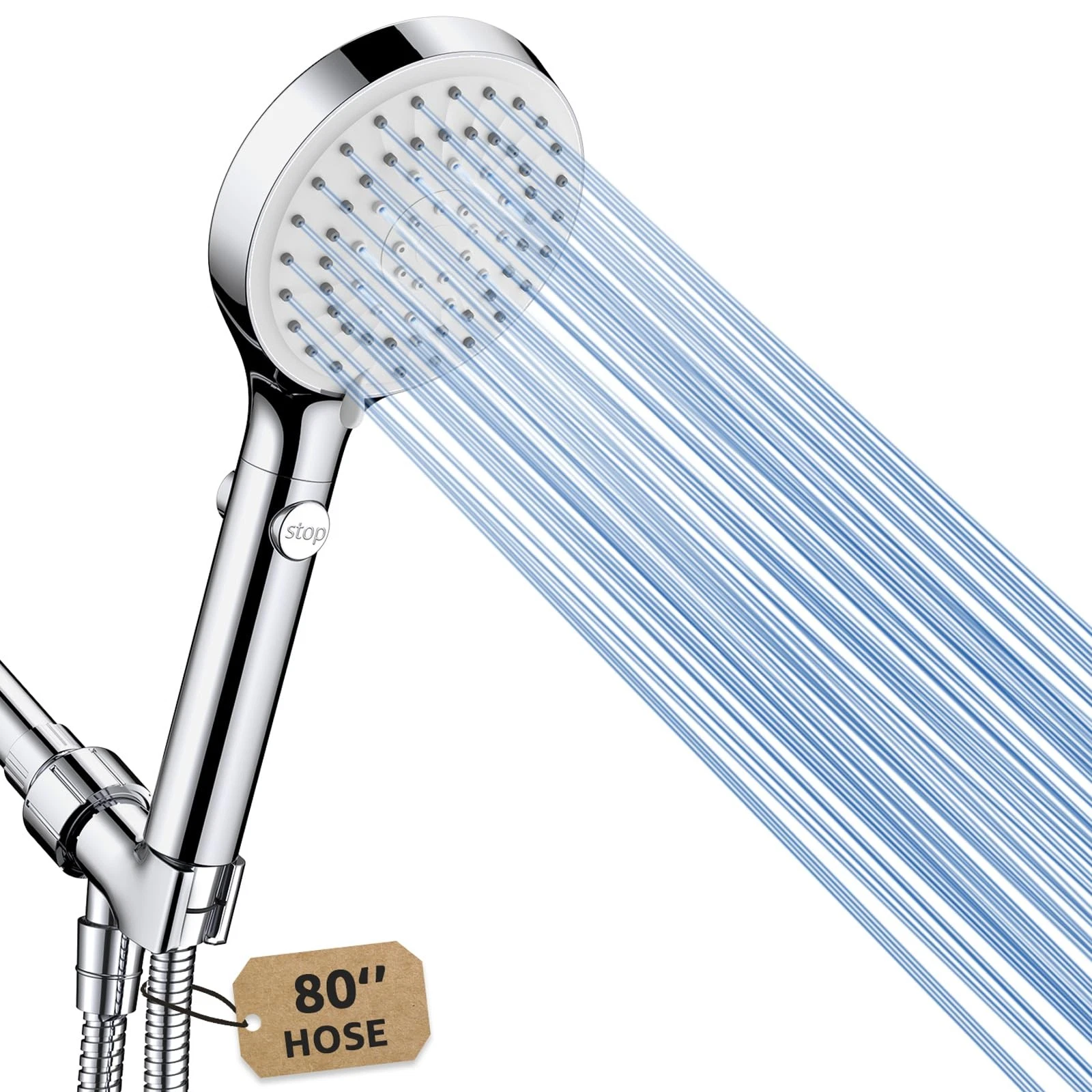 FASDUNT Shower Head with Handheld High Pressure Handheld Shower Head with 80