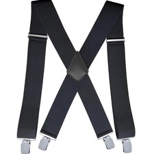 Men  S Heavy Duty Belt Loops X Back 2 Inch Suspenders with 4 Snap Hooks