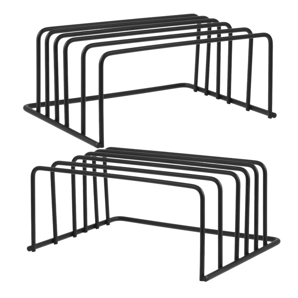 2 PCS Plate Holder Dish Organizer Rack Lid Storage Cabinet Pot and Pan - Image 4 of 4