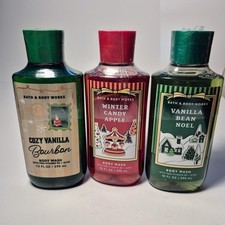 Bath Body Works Body Wash Lot of 3 Vanilla Bean Noel Winter Candy Apple B.