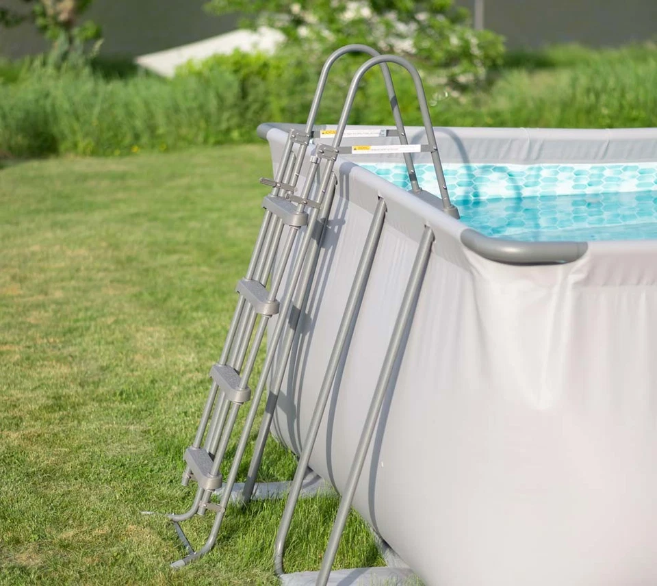 Aufstellpool Schwimmbad Schwimmbecken rechteckig grau Komplettset 549x274x132cm - Bild 4 von 4