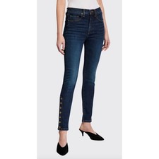 Veronica Beard Debbie Snap Detail Skinny High Rise Ankle Jeans Size 28