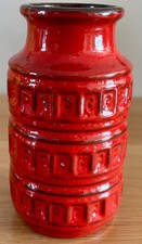 Scheurich Keramik, vintage West German ceramic vase red glaze 268/15