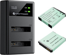 FirstPower 2 Pack NB-6LH NB-6L Batteries and Dual USB Charger for Canon Powersho