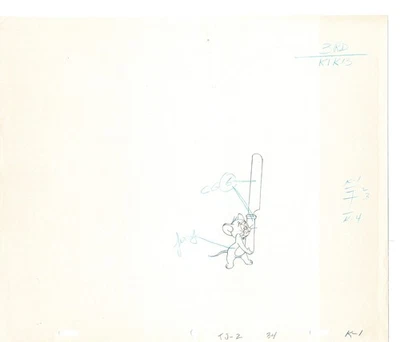 Tom & Jerry 2 LOT Cartoon Animation Cel Drawings Anime Filmation 1980-82 JD-11 - Image 1 of 2